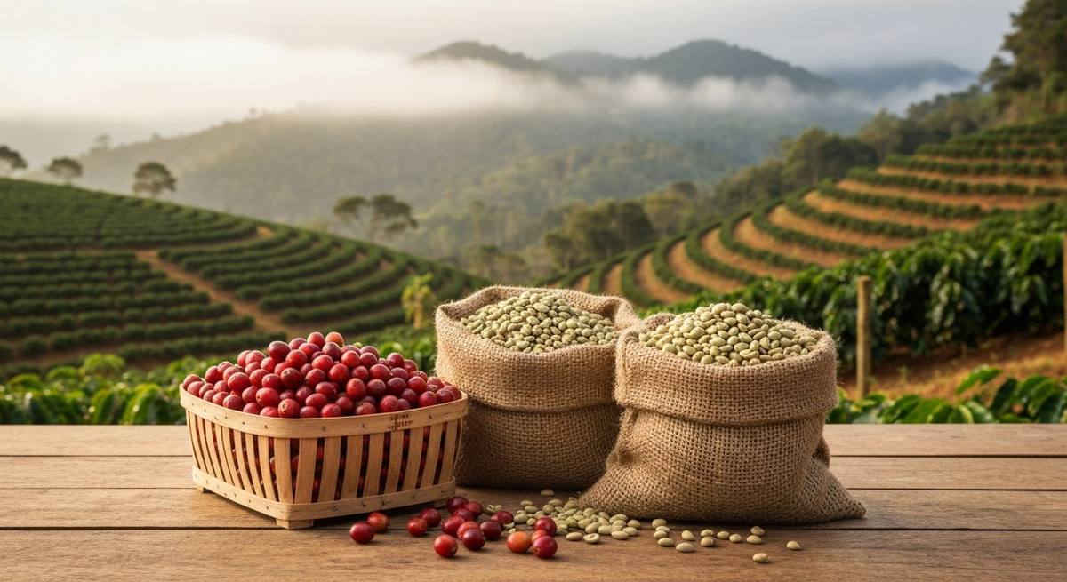 Lavoura de café de montanha no Sul de Minas
