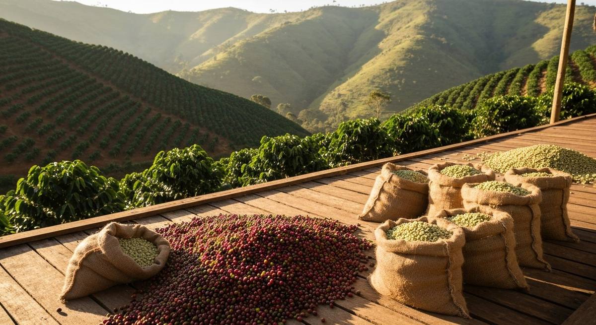 Lavoura de café de montanha no Sul de Minas