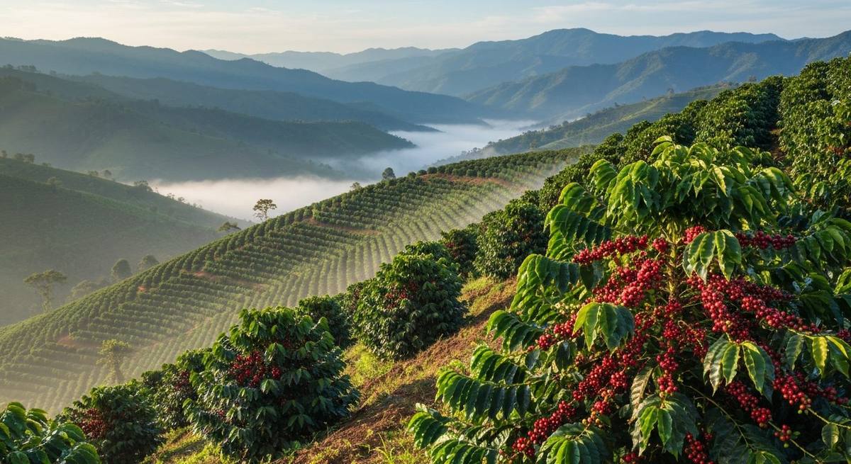 Lavoura de café de montanha no Sul de Minas