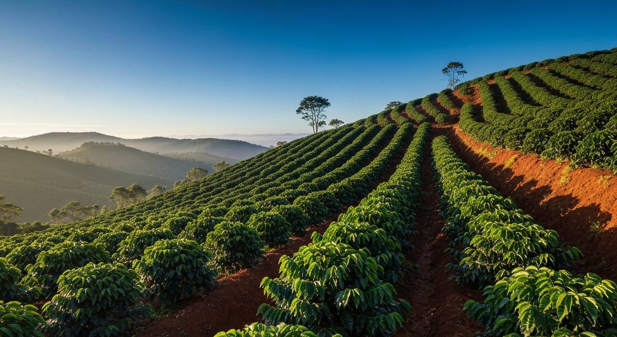 Lavoura de café de montanha no Sul de Minas