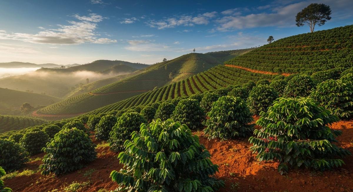 Lavoura de café de montanha no Sul de Minas